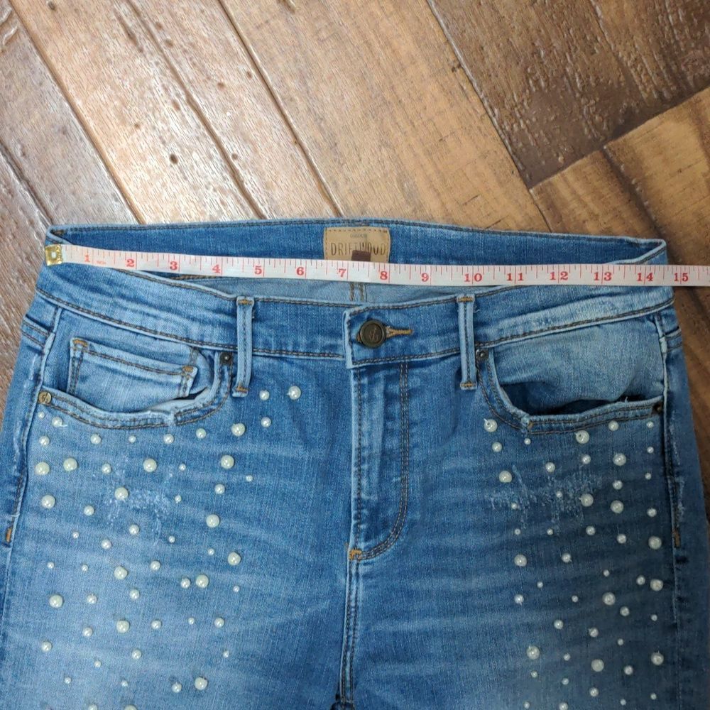 Driftwood Jackie Classic Fit Jeans Pearl Decor Women's 29x28 - Picture 4 of 12
